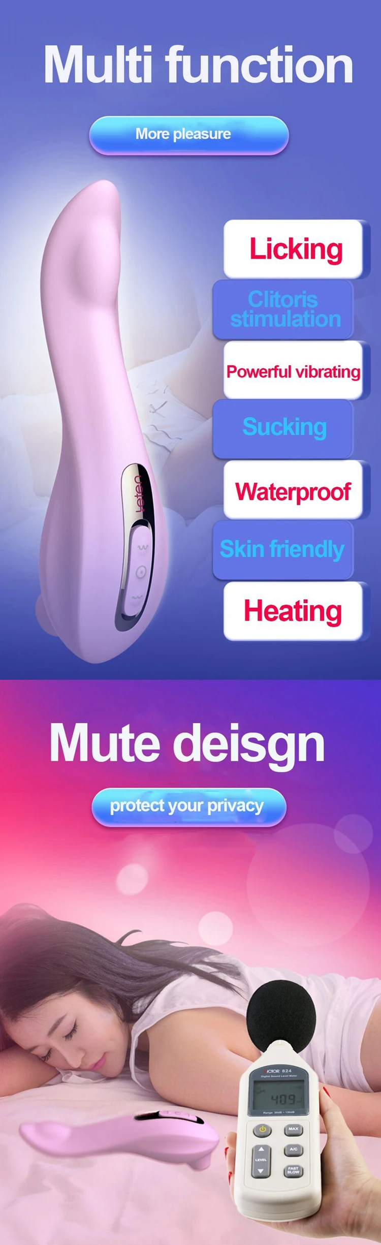 Leten Silicone Sucking Vibrator
