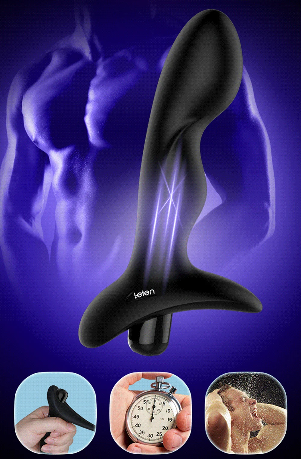 Leten Silicone Prostate Massager Anal Plug 1-1