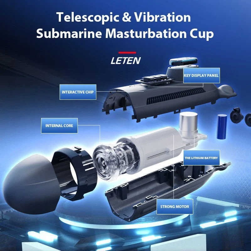 Leten Submarine Telescopic Vibration Sound Masturbation Cup Leten Submarine Telescopic Vibration Sound Masturbation Cup - Image 4